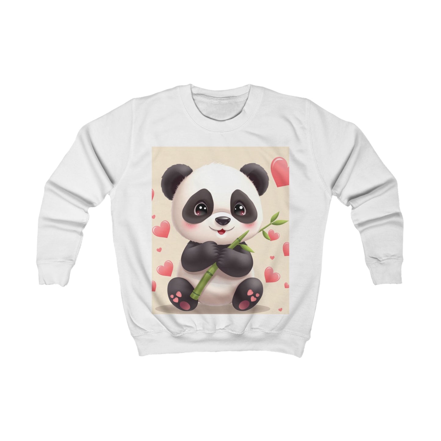 Adorable Panda Kids Sweatshirt with Hearts - Perfect for Birthdays and Valentine's Day