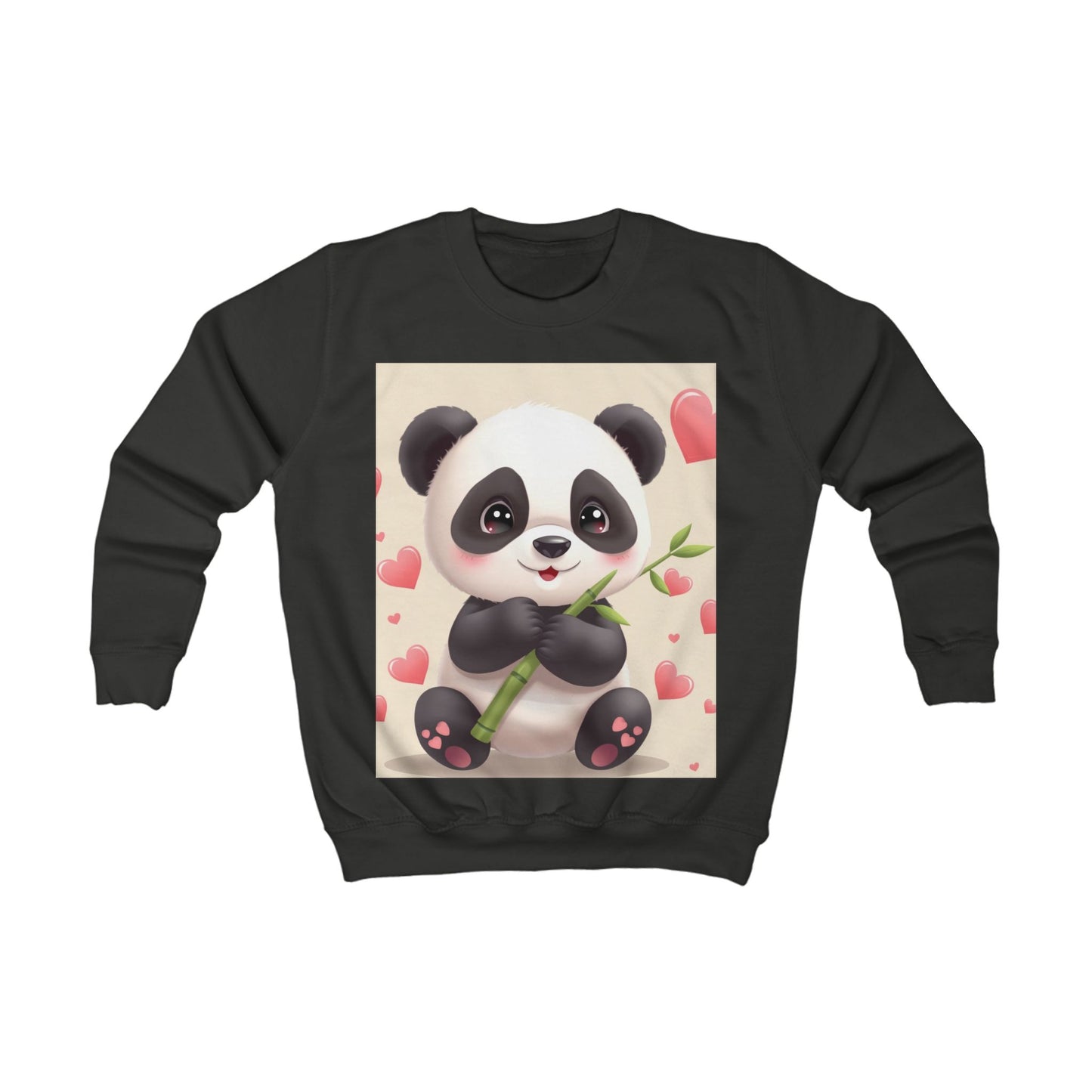 Adorable Panda Kids Sweatshirt with Hearts - Perfect for Birthdays and Valentine's Day