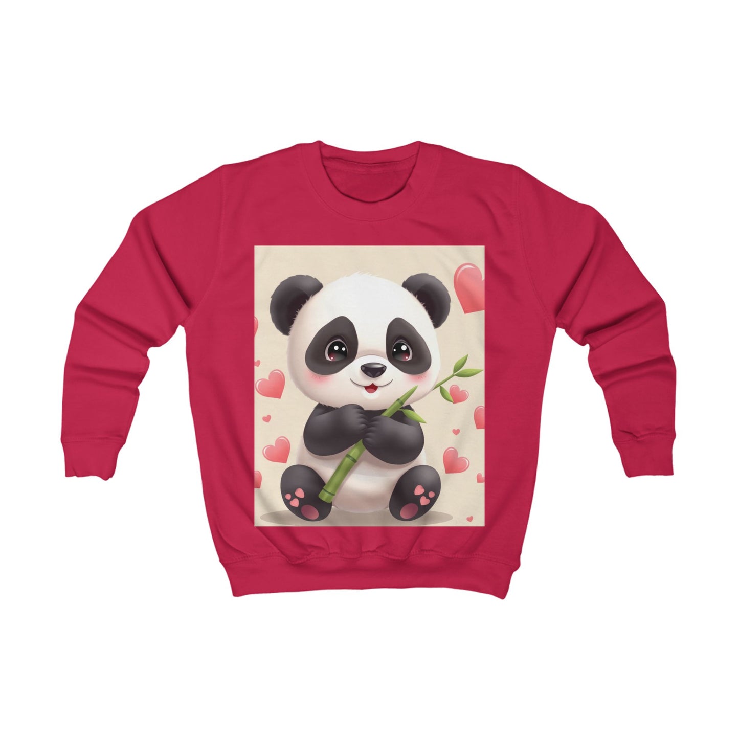 Adorable Panda Kids Sweatshirt with Hearts - Perfect for Birthdays and Valentine's Day