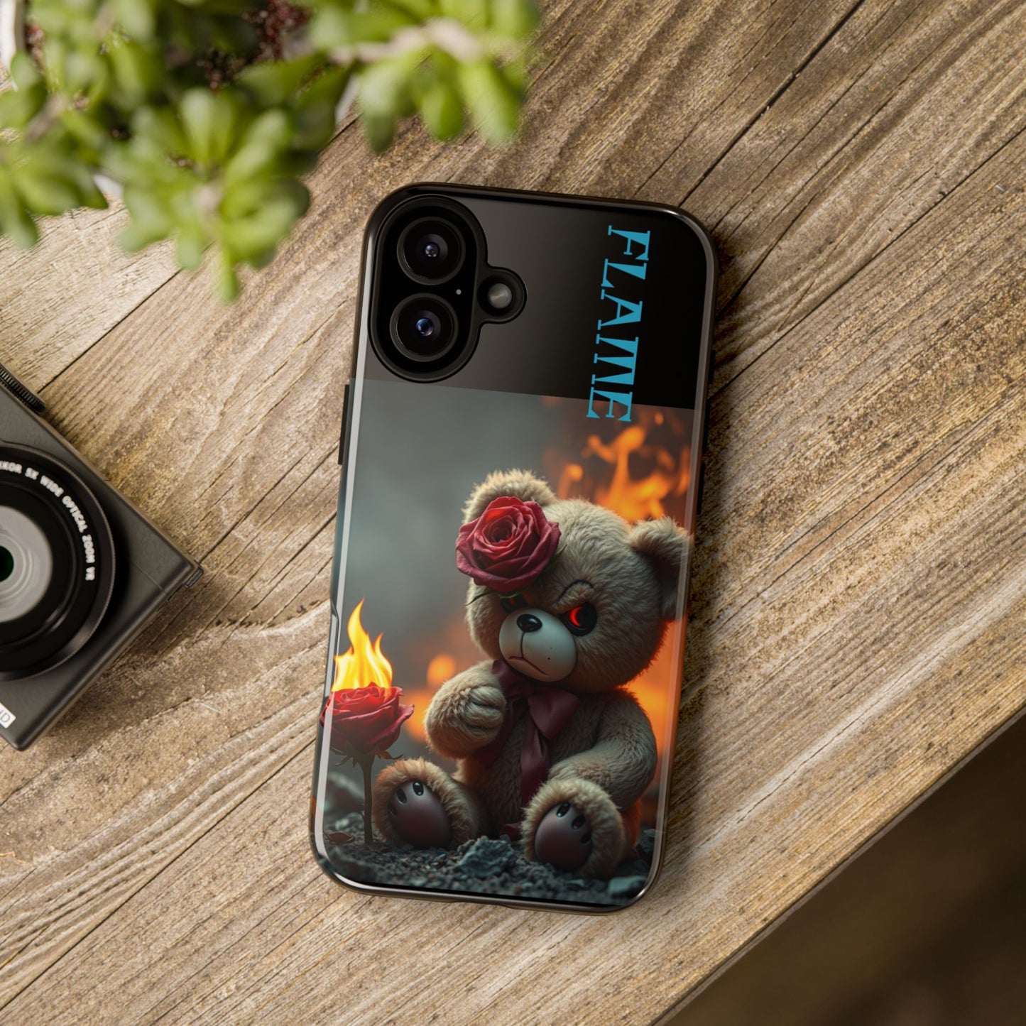 Flame Teddy Bear Phone Case - Tough Cases for Kids and Trendsetters