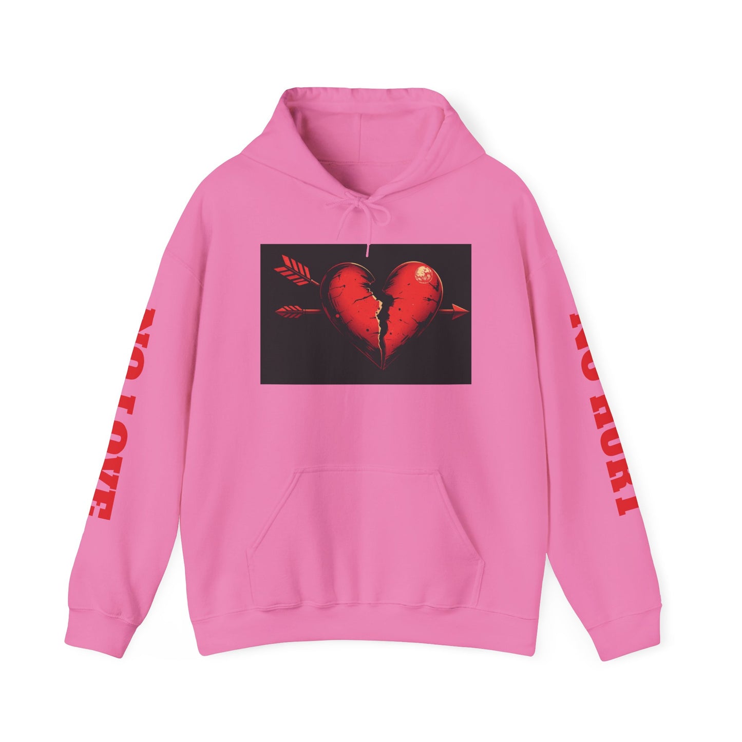 Heartbreak No Love Hoodie - Artistic Unisex Sweatshirt for Expressive Moments