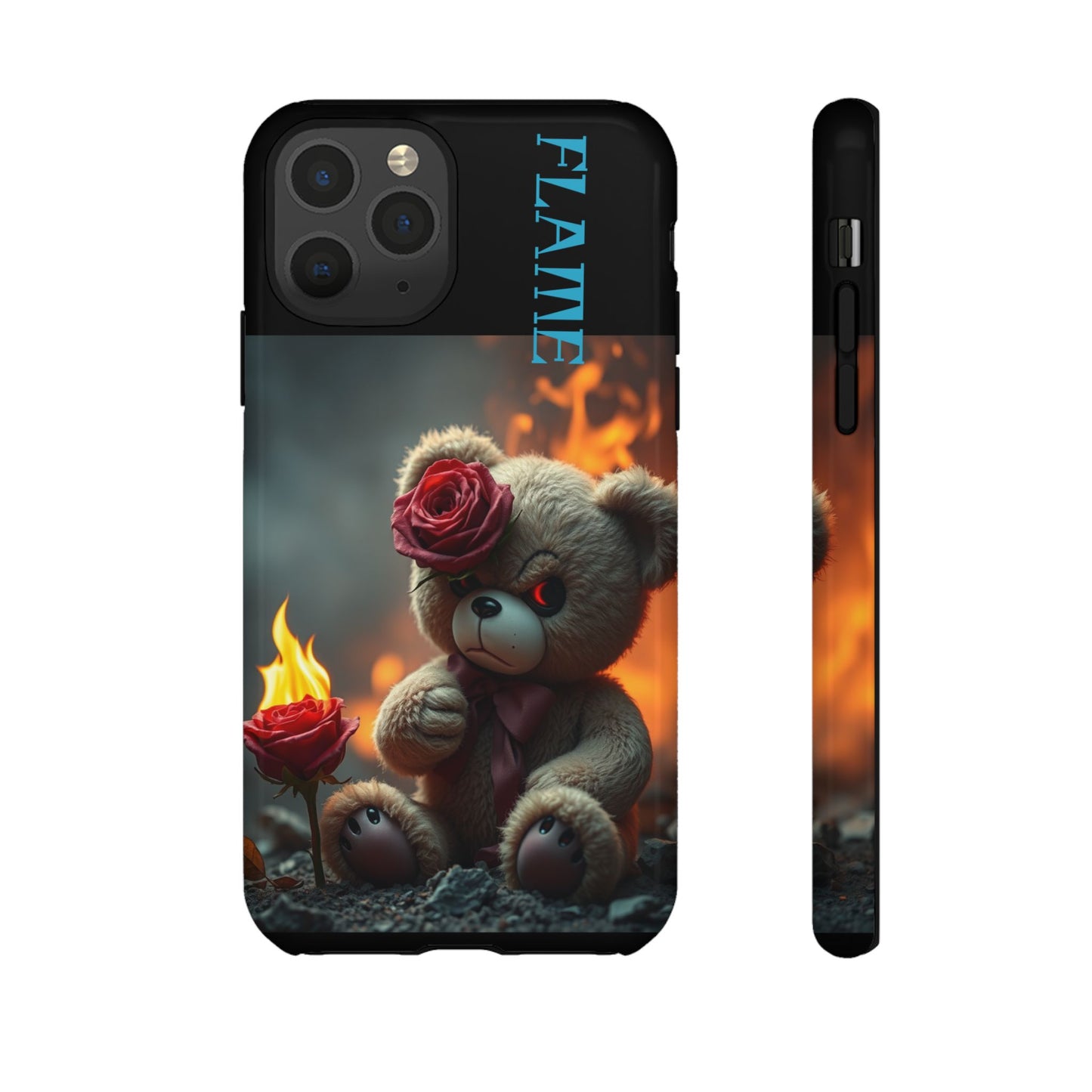 Flame Teddy Bear Phone Case - Tough Cases for Kids and Trendsetters