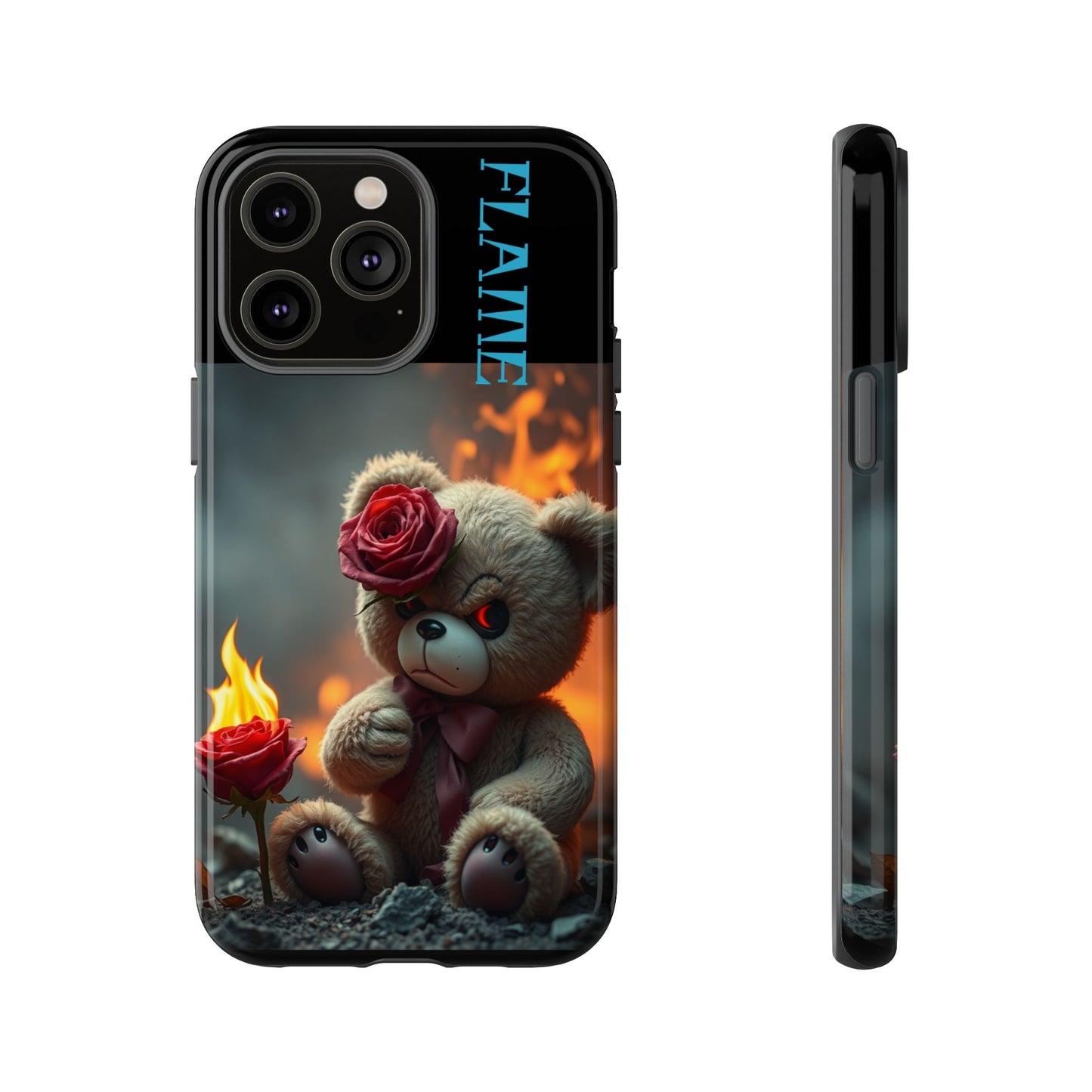 Flame Teddy Bear Phone Case - Tough Cases for Kids and Trendsetters