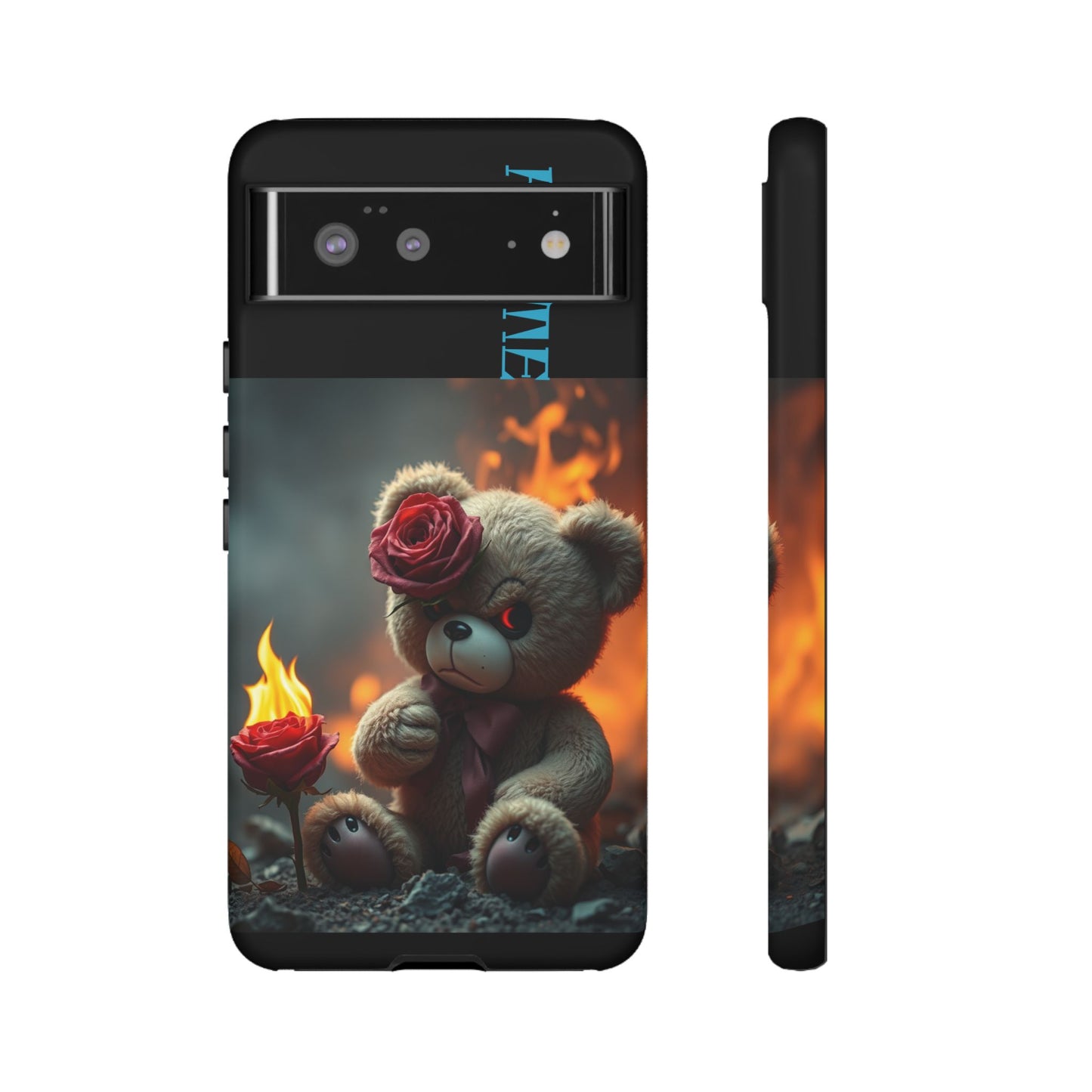 Flame Teddy Bear Phone Case - Tough Cases for Kids and Trendsetters