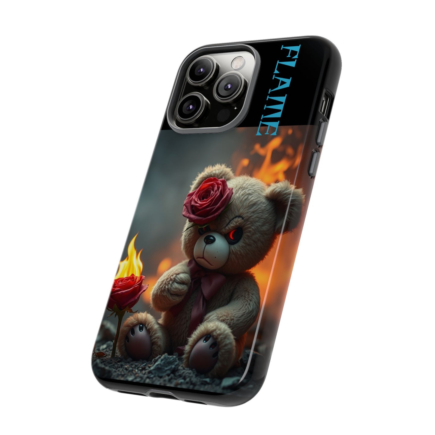 Flame Teddy Bear Phone Case - Tough Cases for Kids and Trendsetters