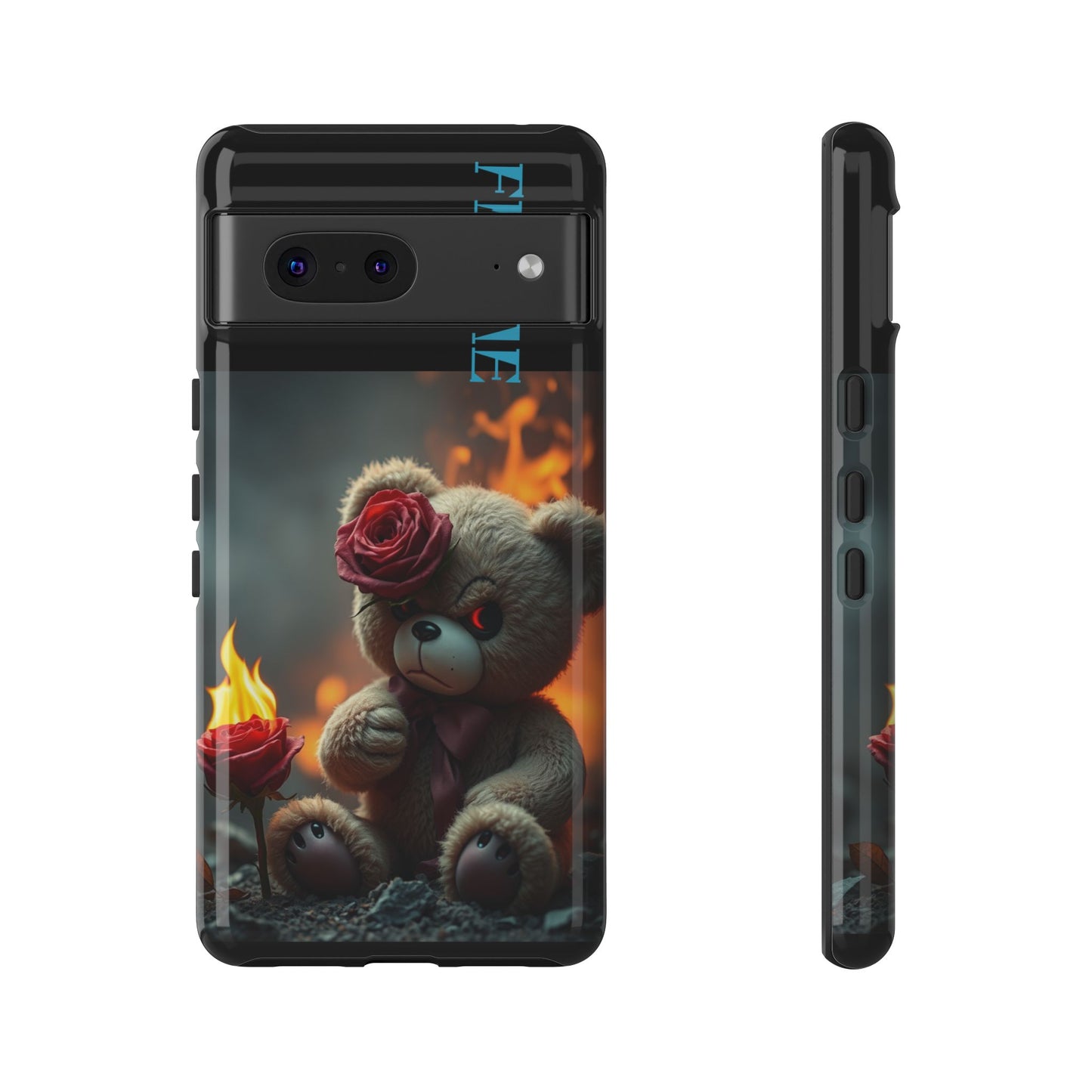 Flame Teddy Bear Phone Case - Tough Cases for Kids and Trendsetters