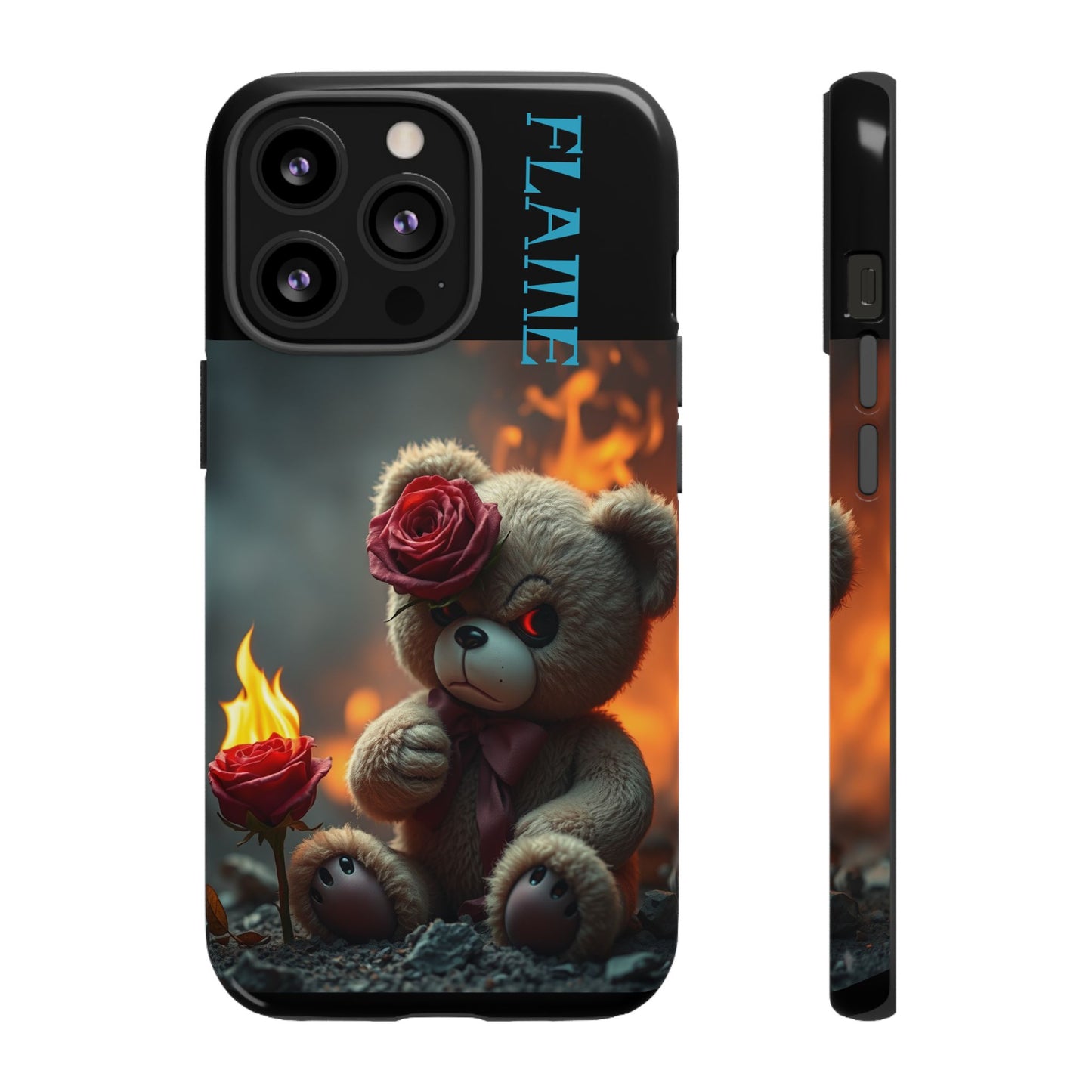 Flame Teddy Bear Phone Case - Tough Cases for Kids and Trendsetters