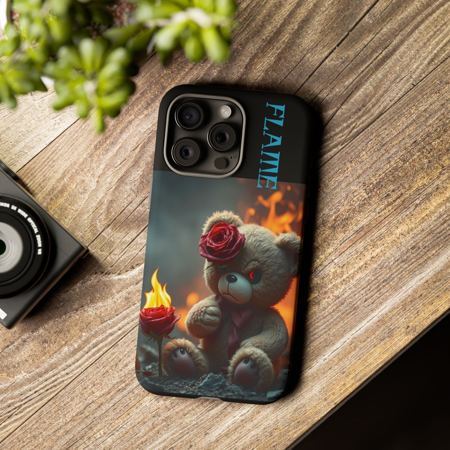 Flame Teddy Bear Phone Case - Tough Cases for Kids and Trendsetters