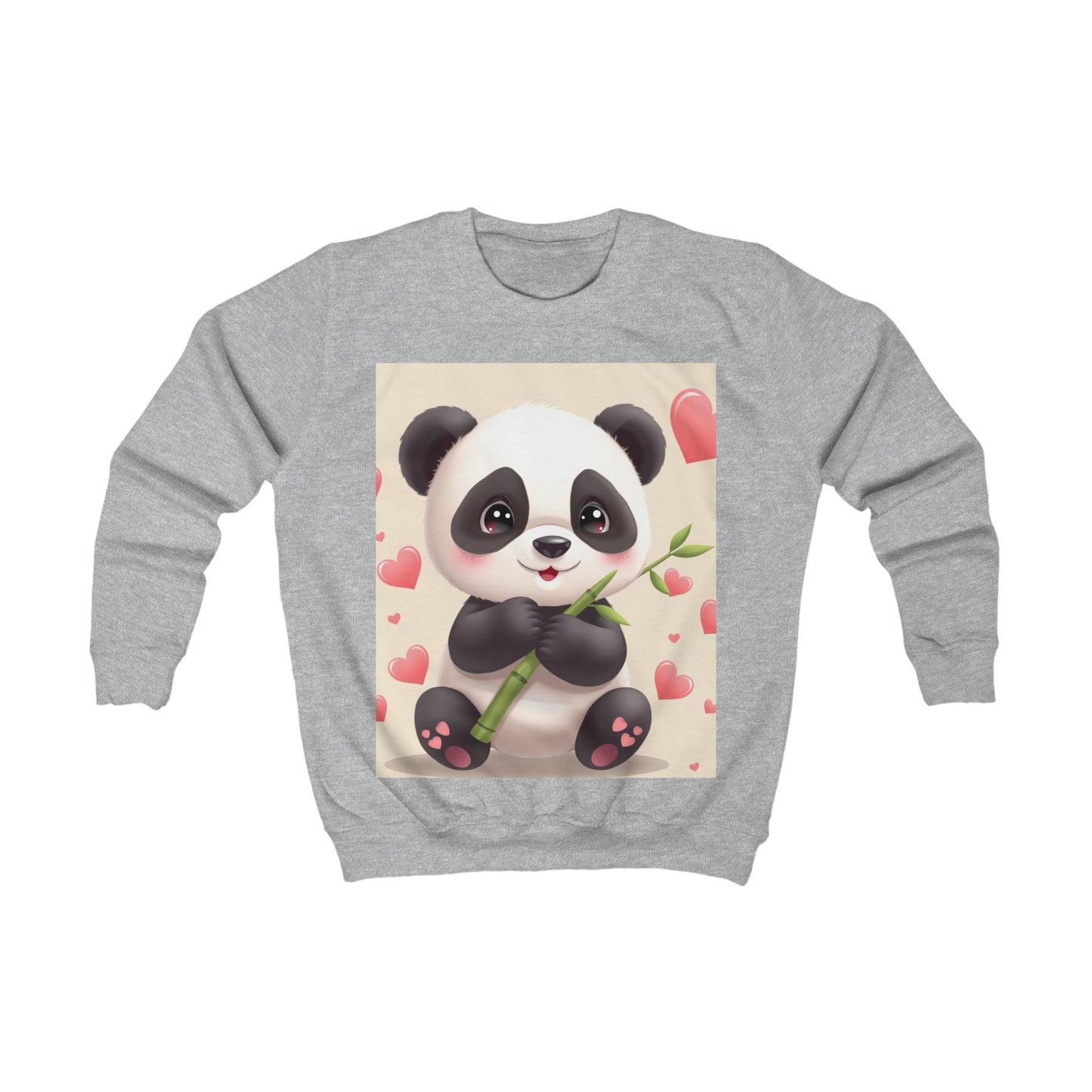 Adorable Panda Kids Sweatshirt with Hearts - Perfect for Birthdays and Valentine's Day