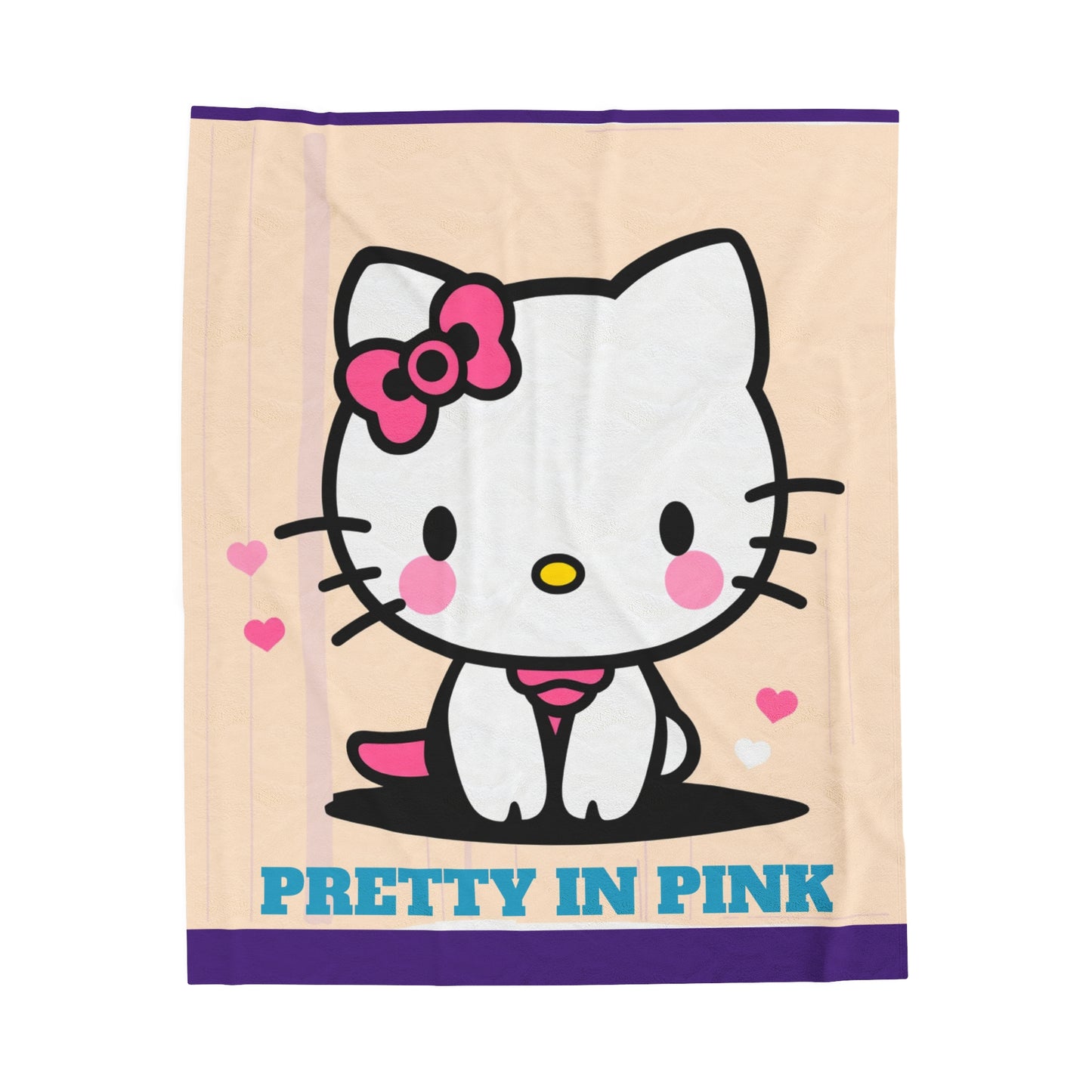 Hello Kitty Velveteen Plush Blanket - Pretty in Pink Snuggly Throw for Kids and Fans