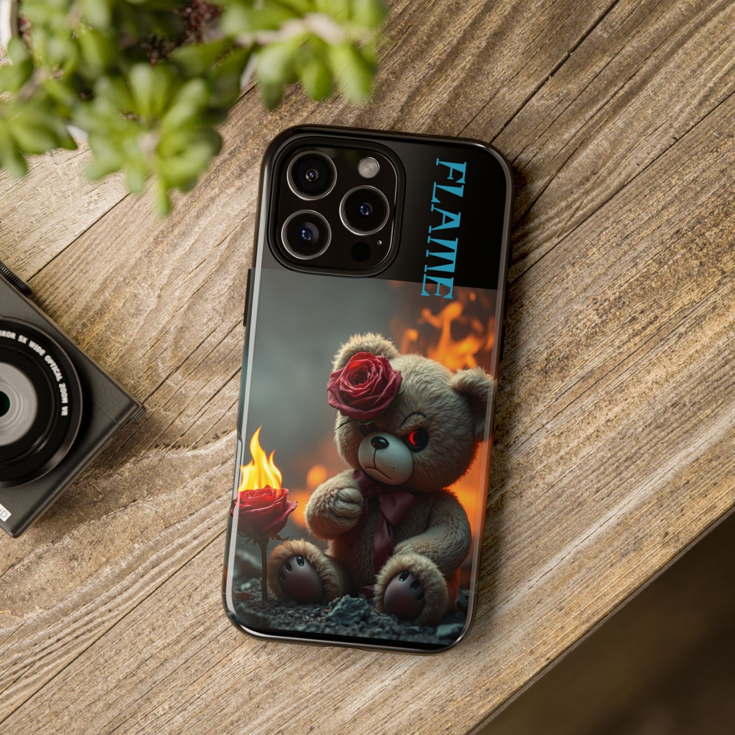 Flame Teddy Bear Phone Case - Tough Cases for Kids and Trendsetters