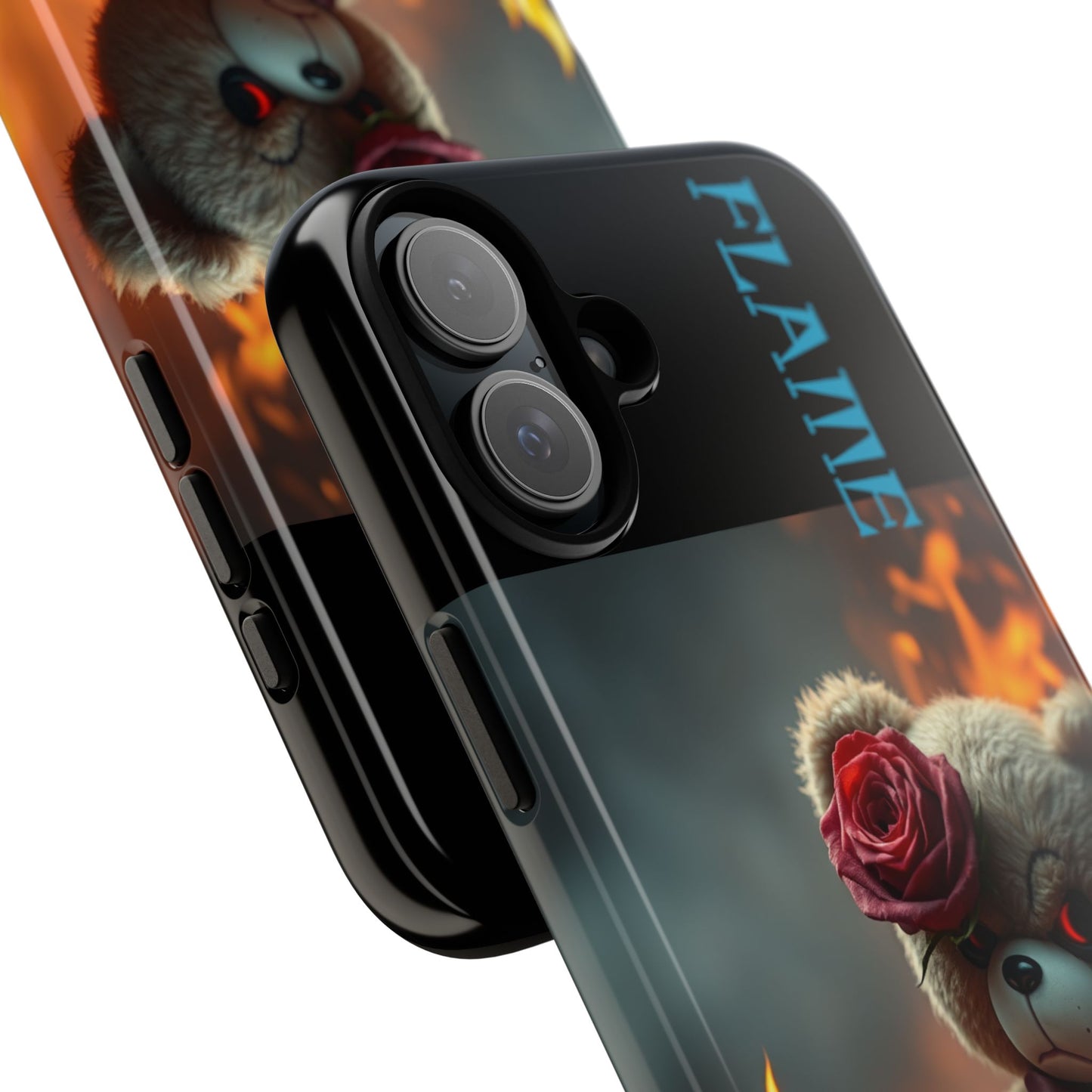 Flame Teddy Bear Phone Case - Tough Cases for Kids and Trendsetters