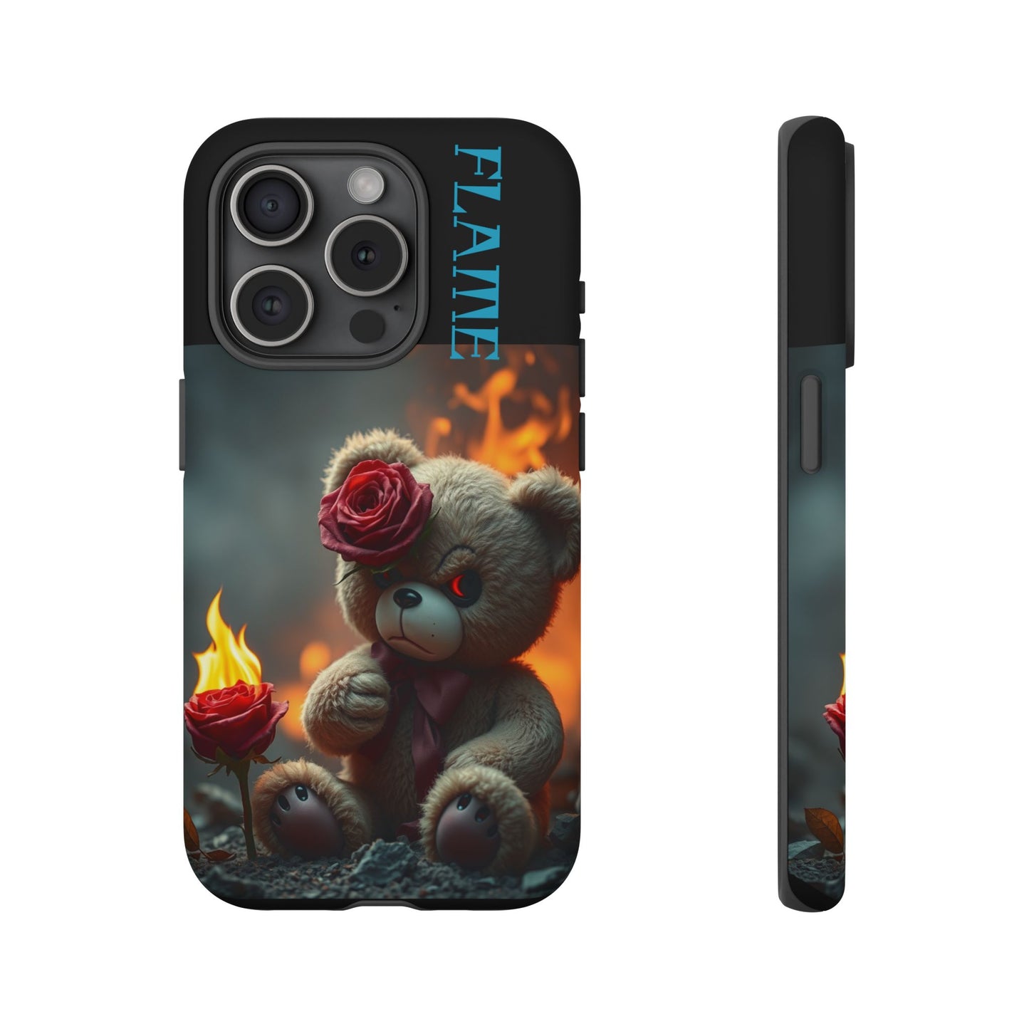 Flame Teddy Bear Phone Case - Tough Cases for Kids and Trendsetters