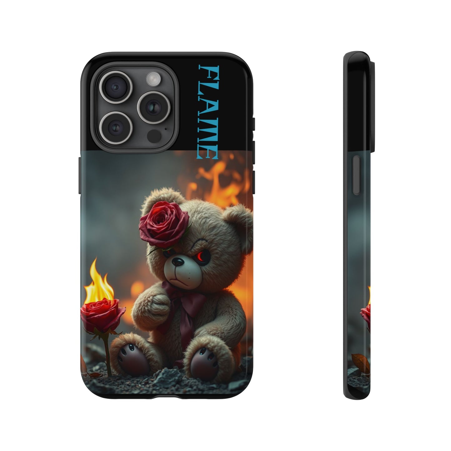 Flame Teddy Bear Phone Case - Tough Cases for Kids and Trendsetters