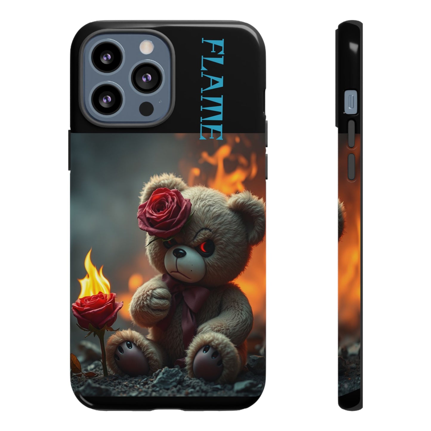 Flame Teddy Bear Phone Case - Tough Cases for Kids and Trendsetters