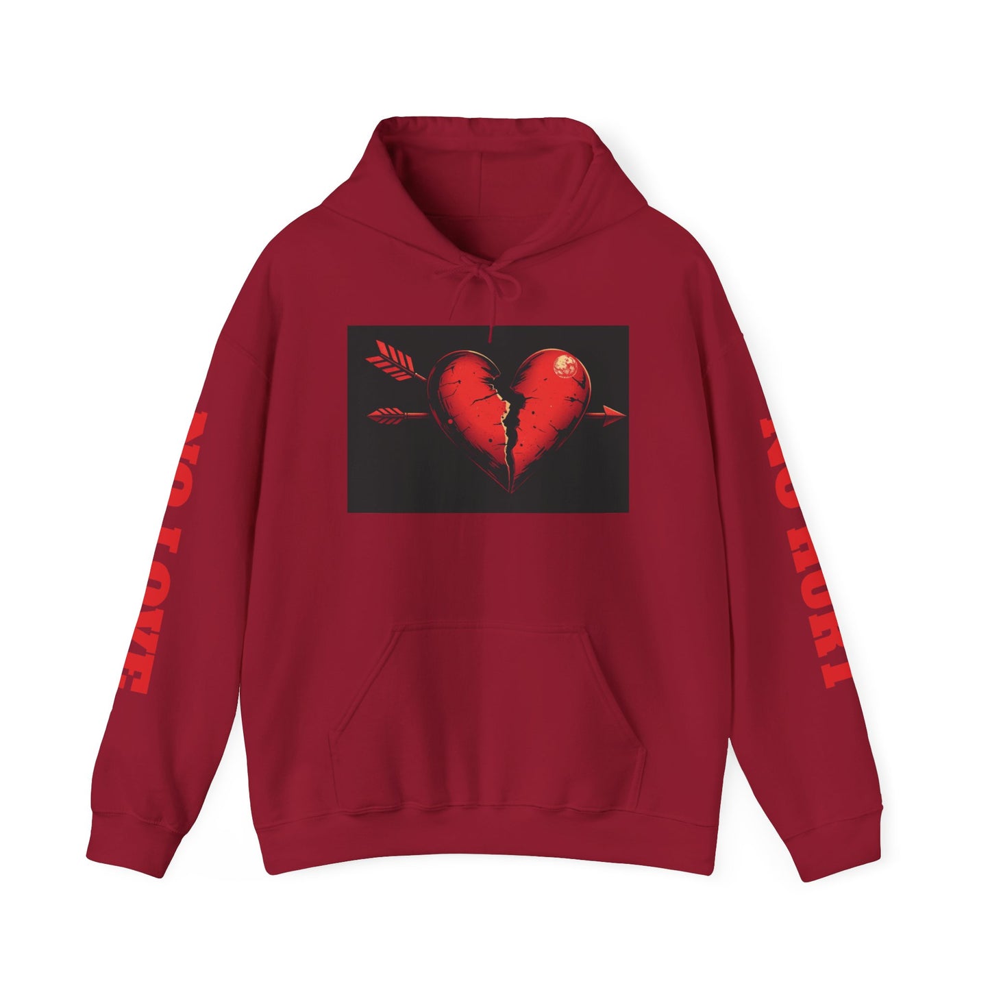 Heartbreak No Love Hoodie - Artistic Unisex Sweatshirt for Expressive Moments