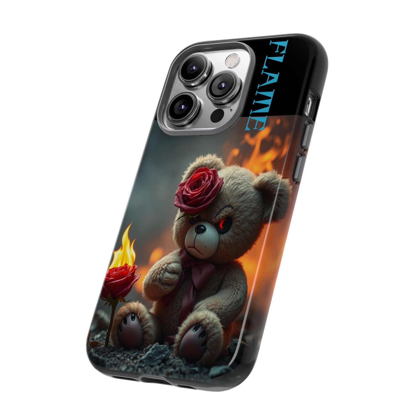 Flame Teddy Bear Phone Case - Tough Cases for Kids and Trendsetters