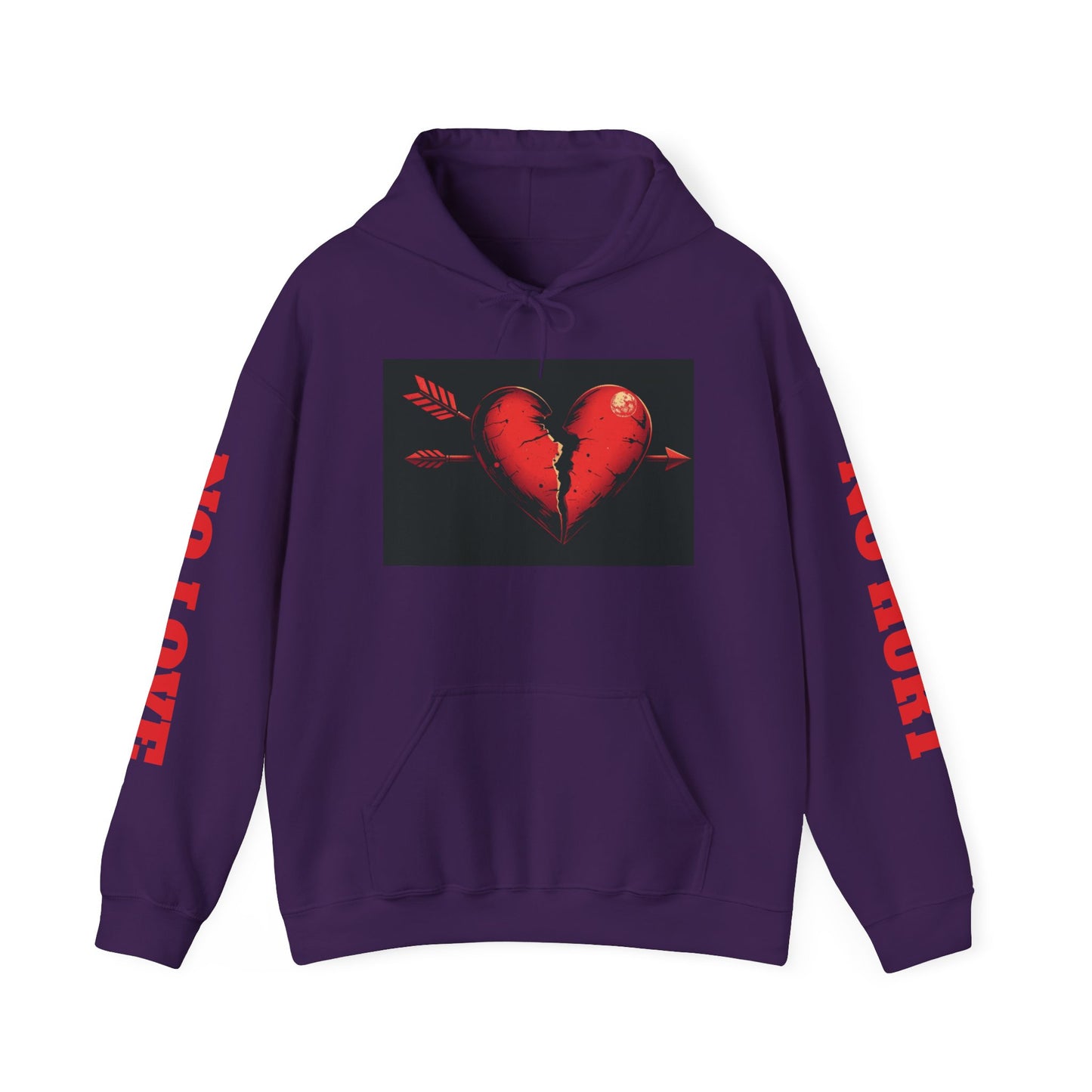 Heartbreak No Love Hoodie - Artistic Unisex Sweatshirt for Expressive Moments