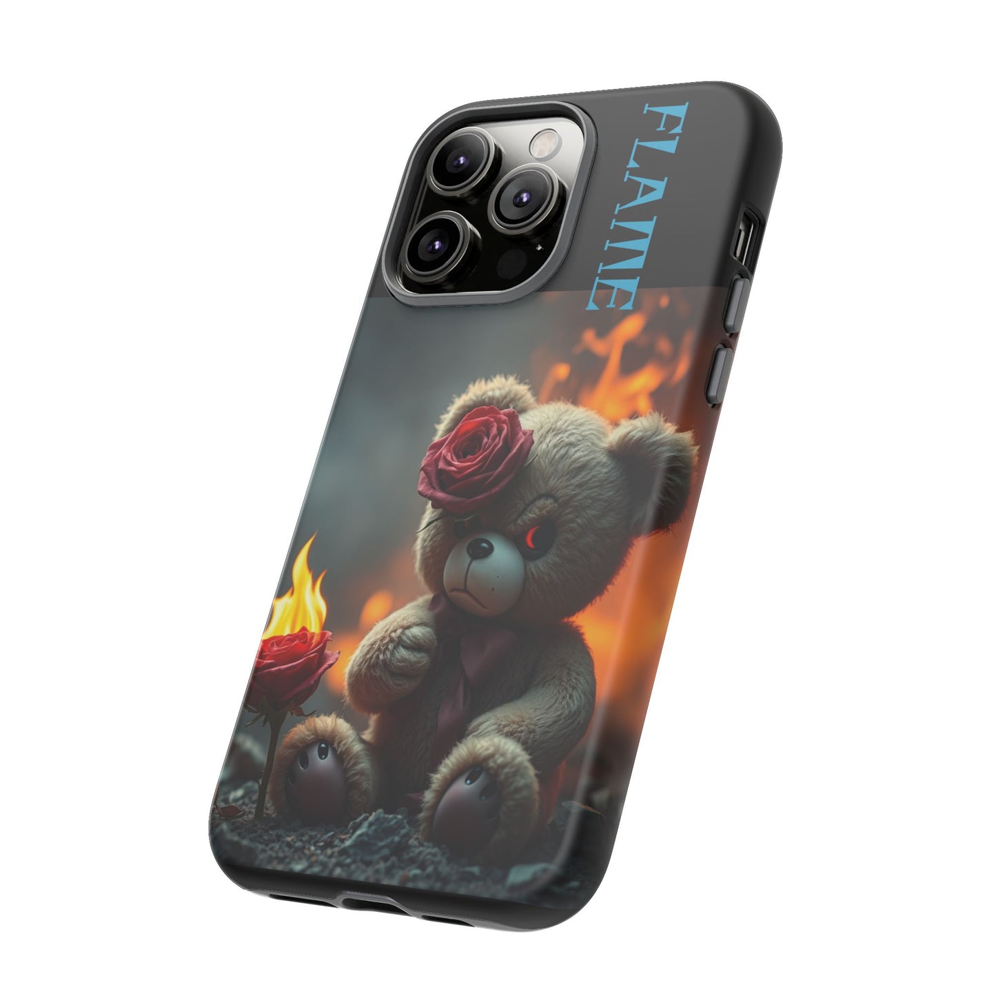 Flame Teddy Bear Phone Case - Tough Cases for Kids and Trendsetters