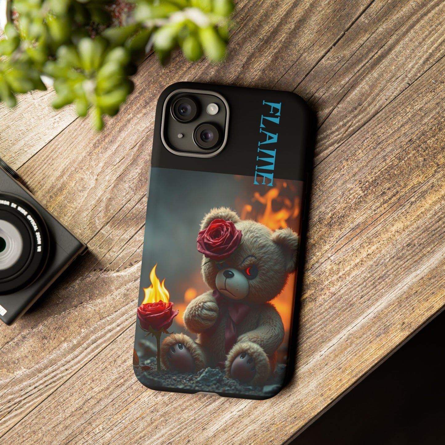 Flame Teddy Bear Phone Case - Tough Cases for Kids and Trendsetters