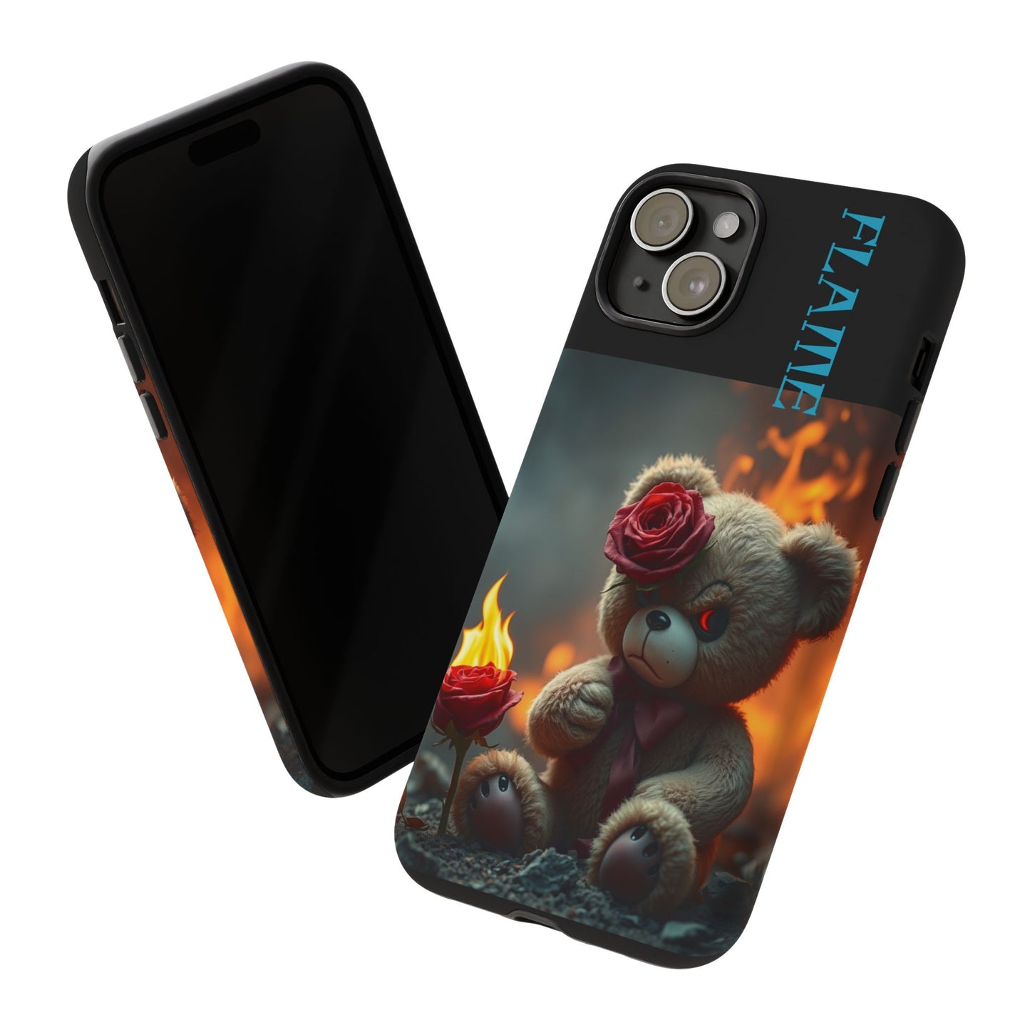 Flame Teddy Bear Phone Case - Tough Cases for Kids and Trendsetters