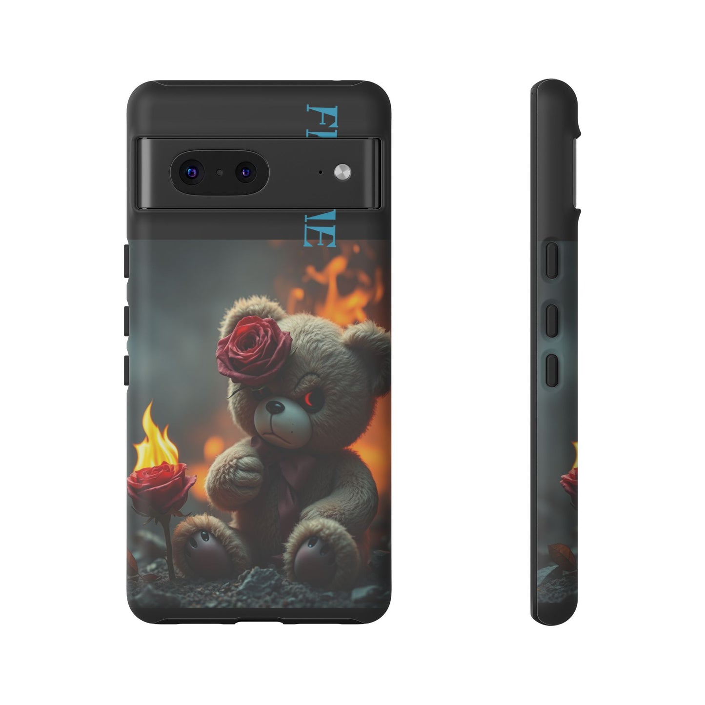 Flame Teddy Bear Phone Case - Tough Cases for Kids and Trendsetters