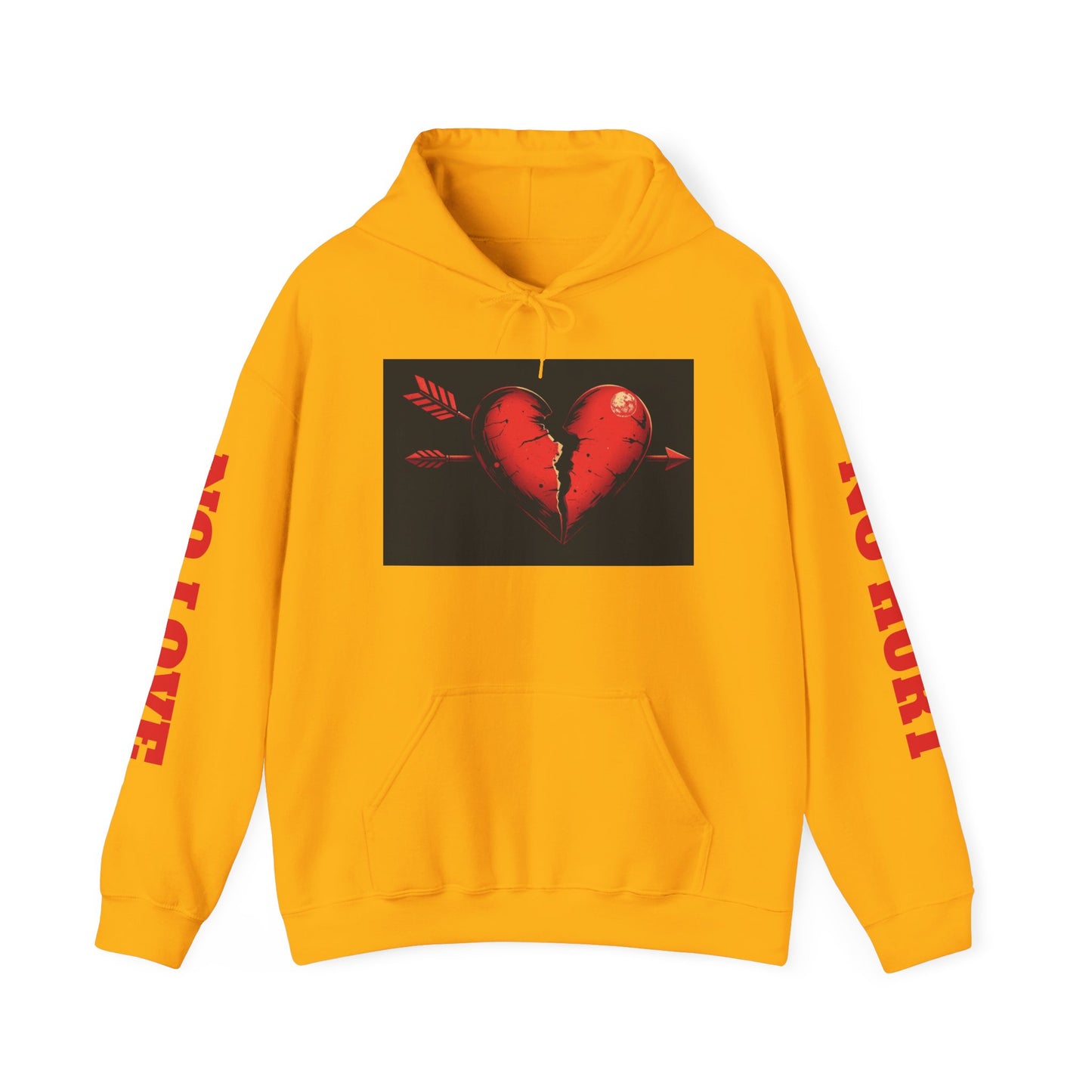 Heartbreak No Love Hoodie - Artistic Unisex Sweatshirt for Expressive Moments