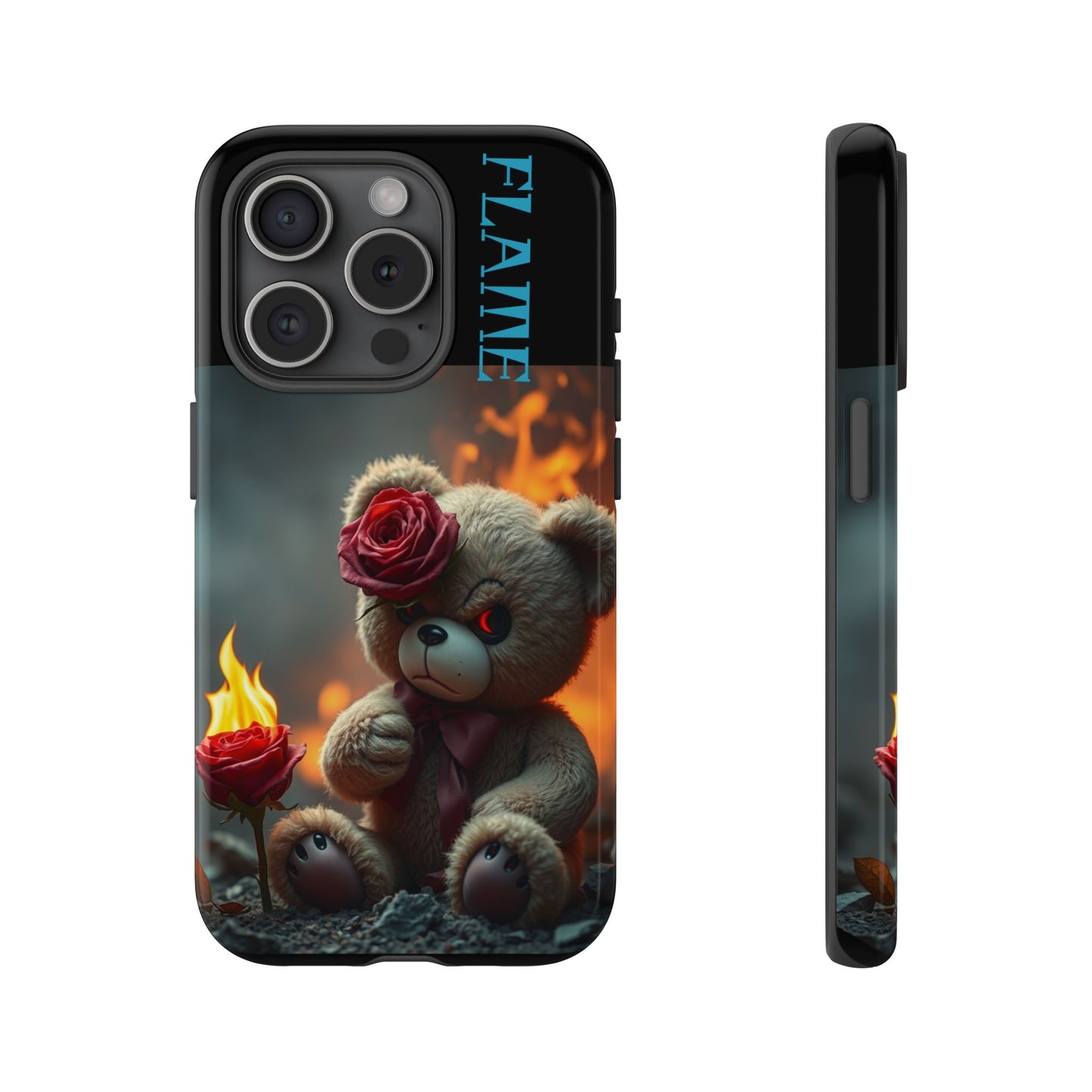 Flame Teddy Bear Phone Case - Tough Cases for Kids and Trendsetters