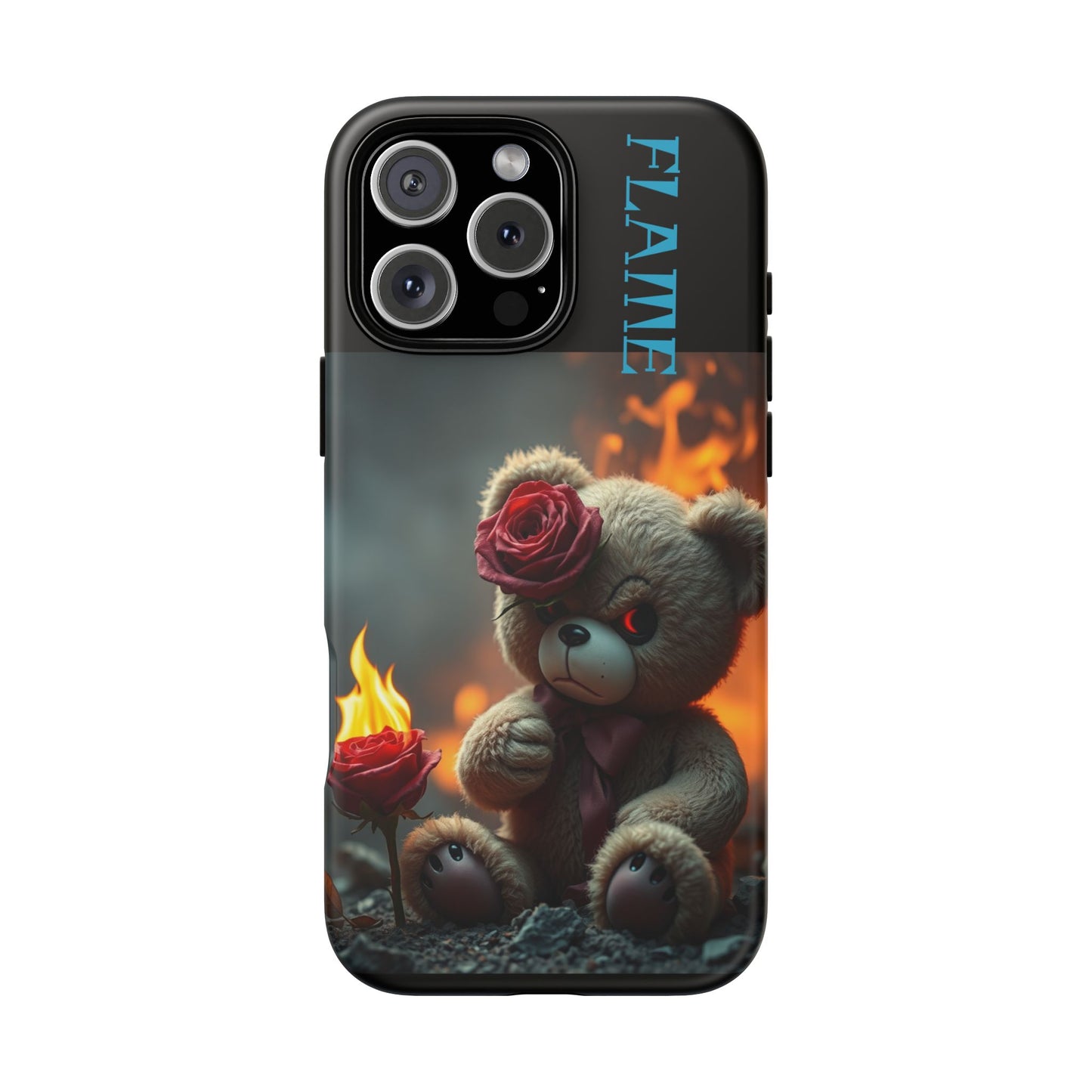 Flame Teddy Bear Phone Case - Tough Cases for Kids and Trendsetters